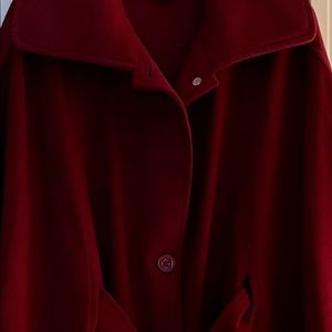 Burgundy wool cape coat